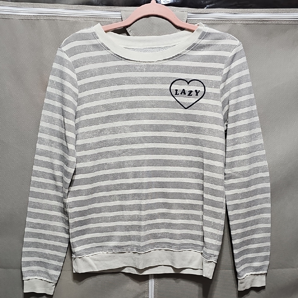 Well Worn White Pullover with Black Logo